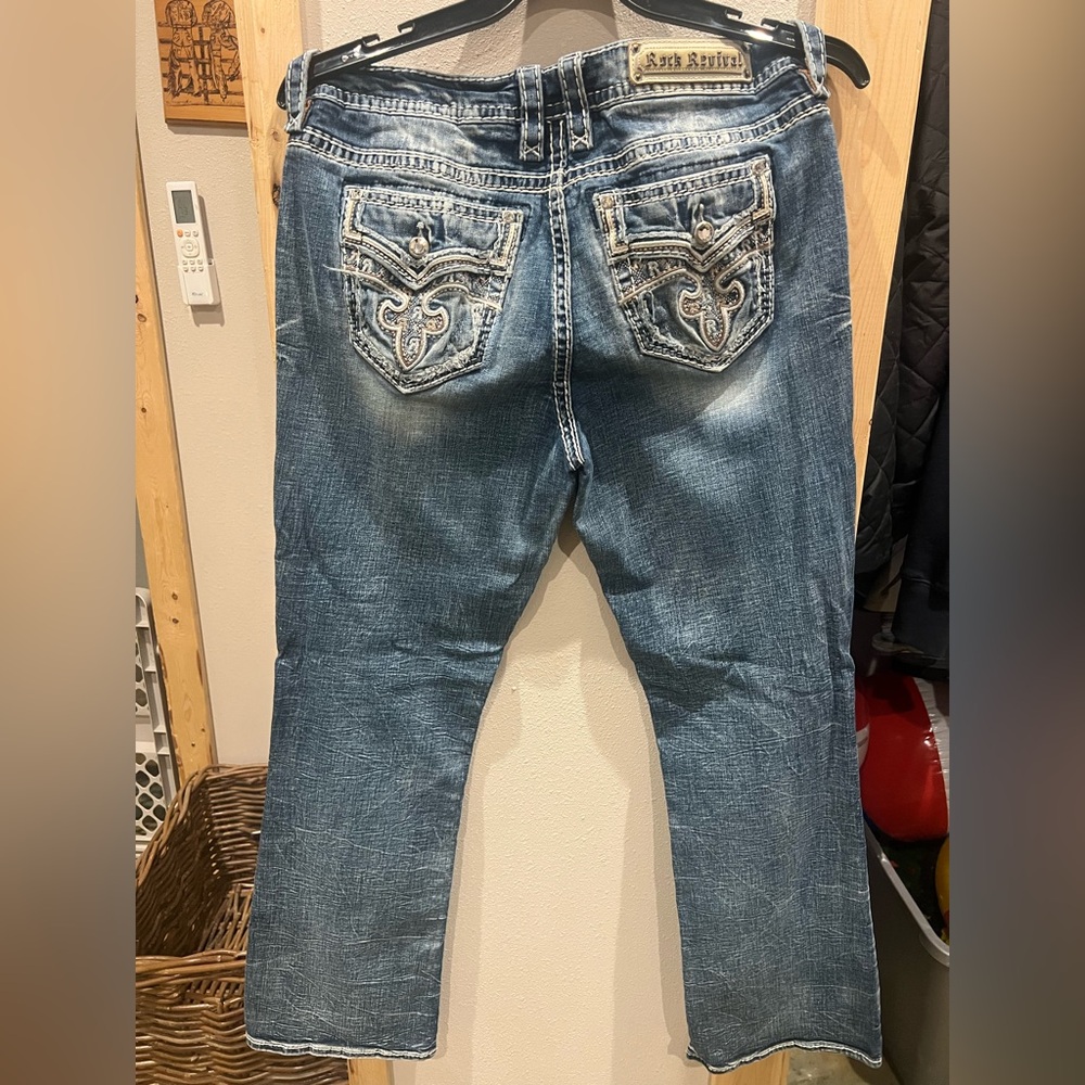 Rock Revival Blue Embellished Jeans Easy Boot